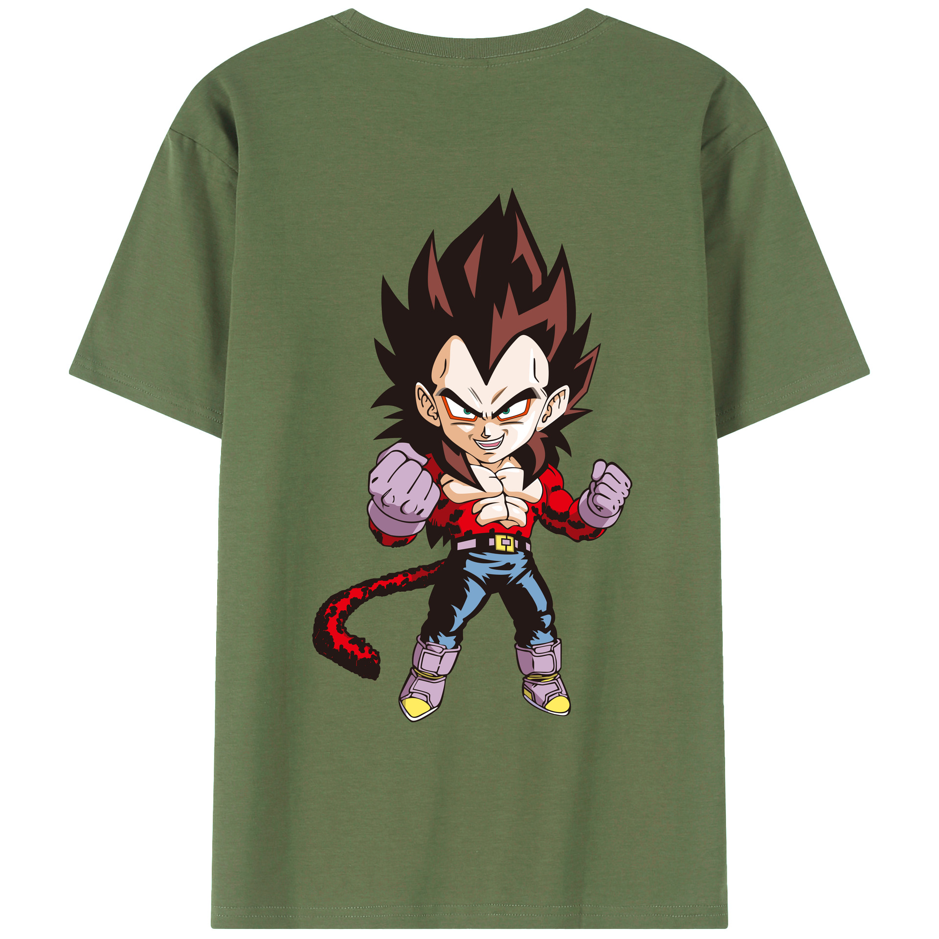 （画像用） ドラゴンボール ベジータ四世（Bejīta Yonsei）DRAGON BALL Vegeta IV 綿100％ メンズ半袖Tシャツ（バックプリント） 通気性